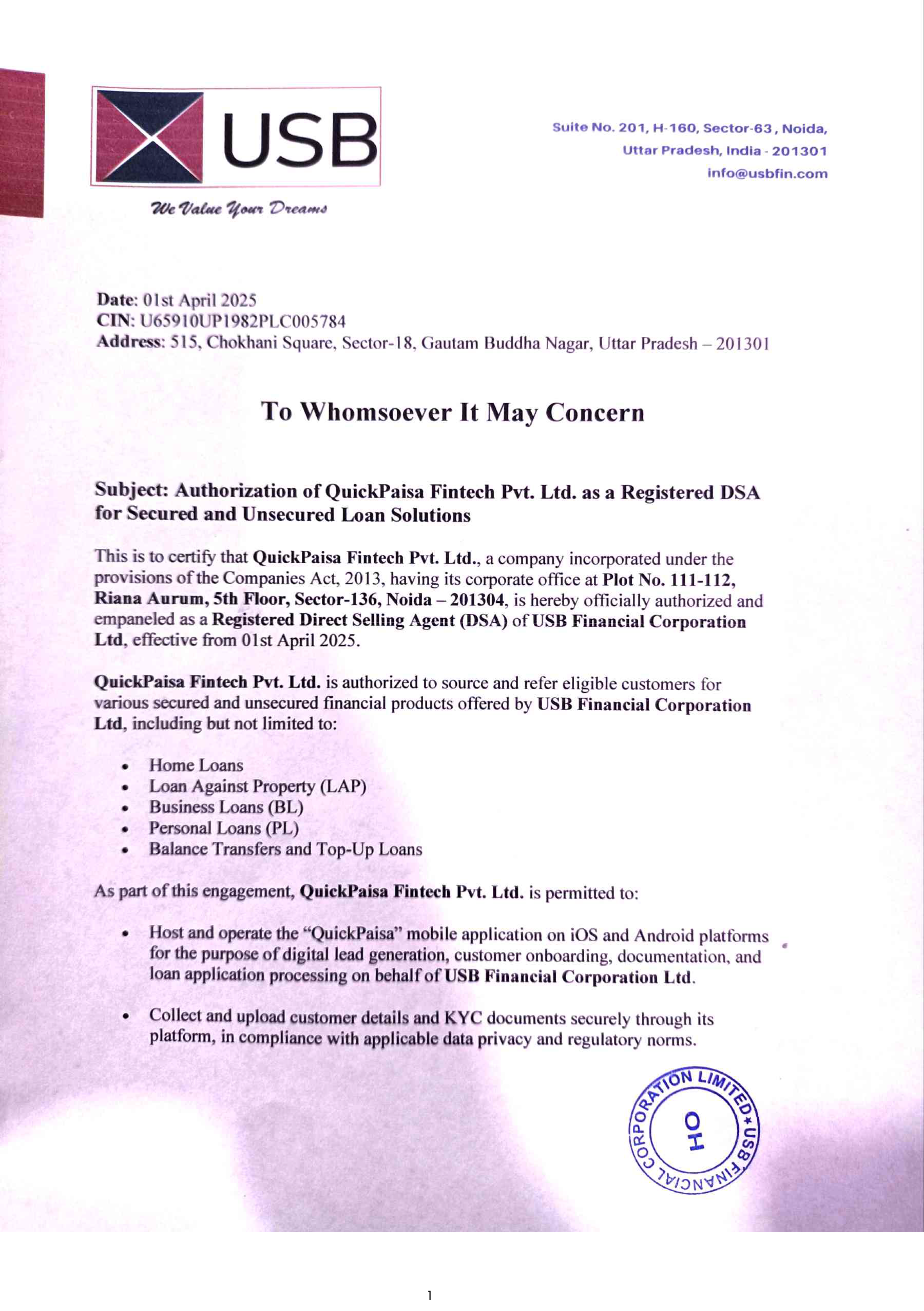 Agreement Page 1