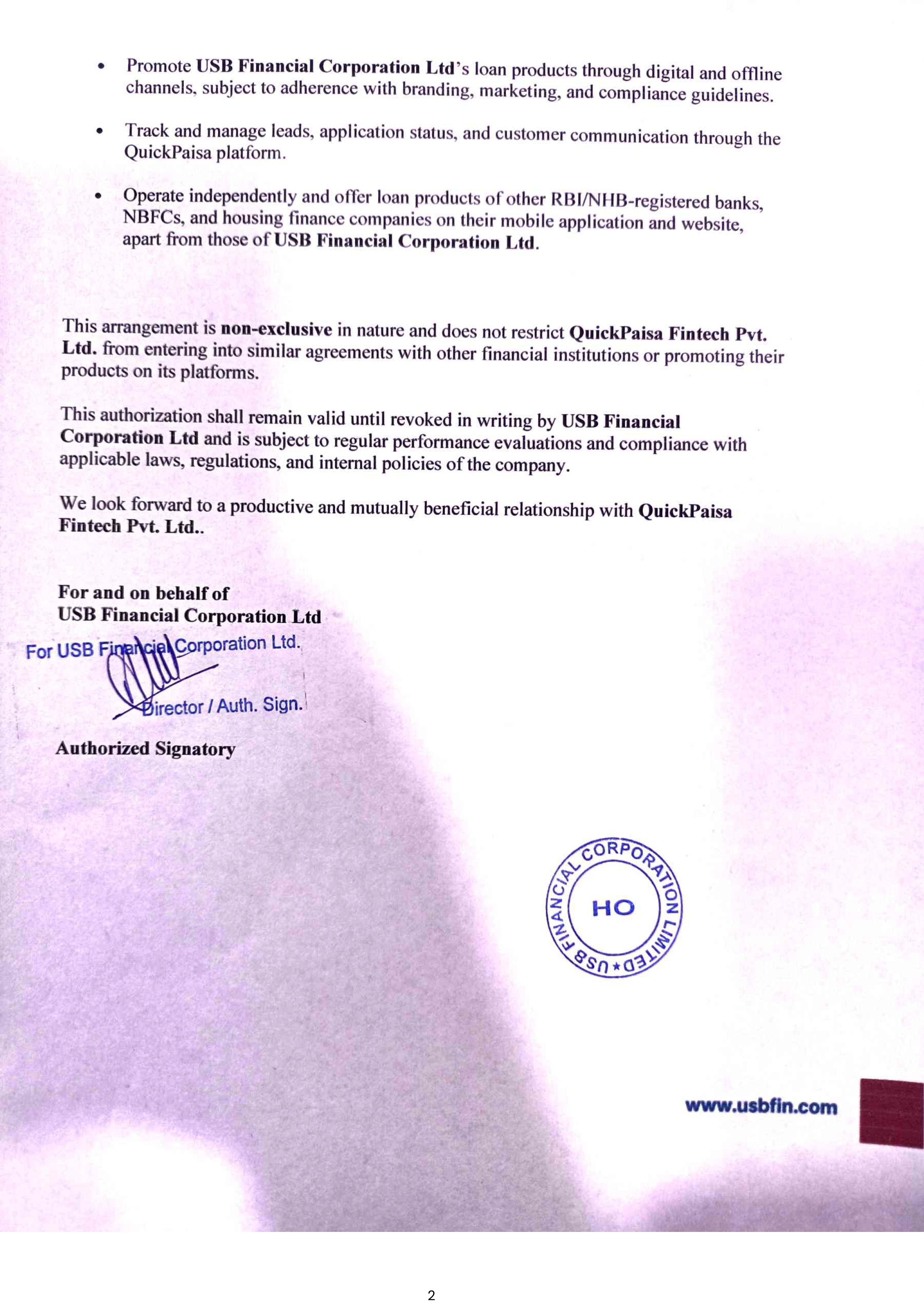 Agreement Page 2